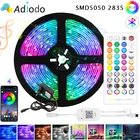 5M10M15M Светодиодные ленты светильник RGB 5050 2835 Водонепроницаемый DC12V гибкая лента диод для украшения комнаты, Wi-Fi, инфракрасный пульт управления с адаптером