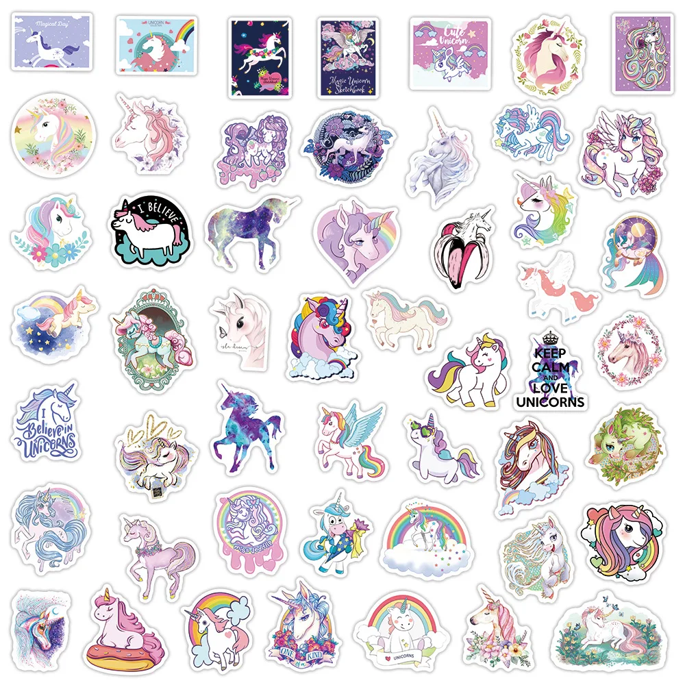 103050pcs cute unicorn cartoon graffiti stickers aesthetic diary phone laptop luggage guitar waterproof sticker decals kid toy free global shipping