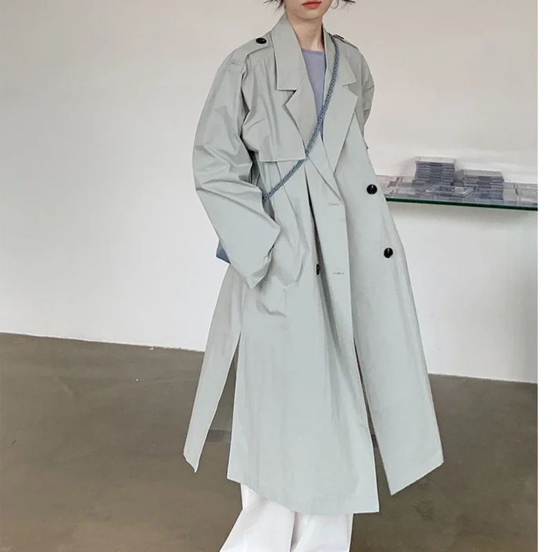 

Women Trench Spring New Casual Windbreaker Long Commuter All-match Jacket