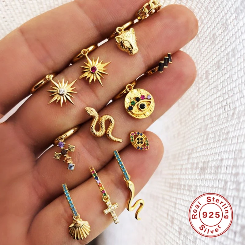 

Canner S925 Sterling Silver Drop Earrings Prevent Allergy Silver Gorgeous Star Zircon Earring For Girls Women Fine Jewelry