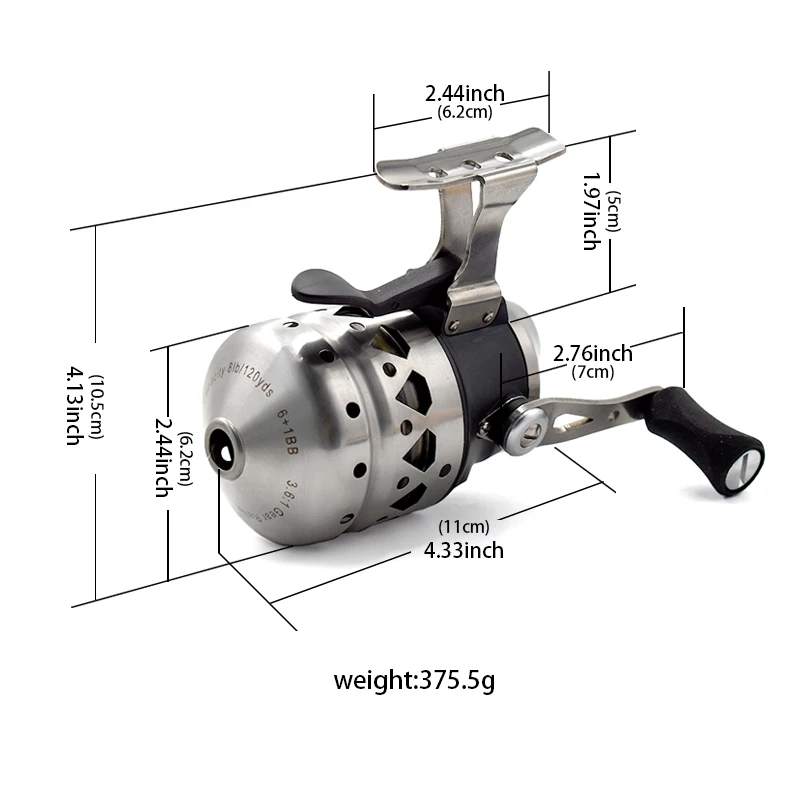 

New Metal Stainless Steel Fish Wheel 6+1BB Inner Line Enclosed Wheel for Slingshot SP35 Telescopic Cable Hand Brake Fishing Reel