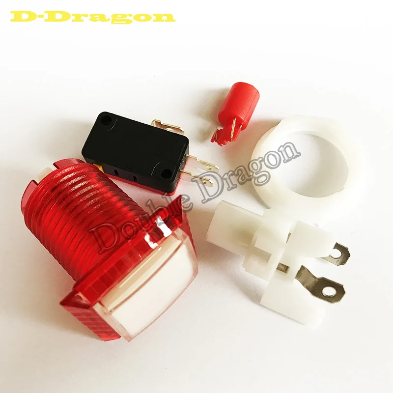 33 мм квадратный Аркады Кнопка светодиодный светодиодной подсветкой кнопка с