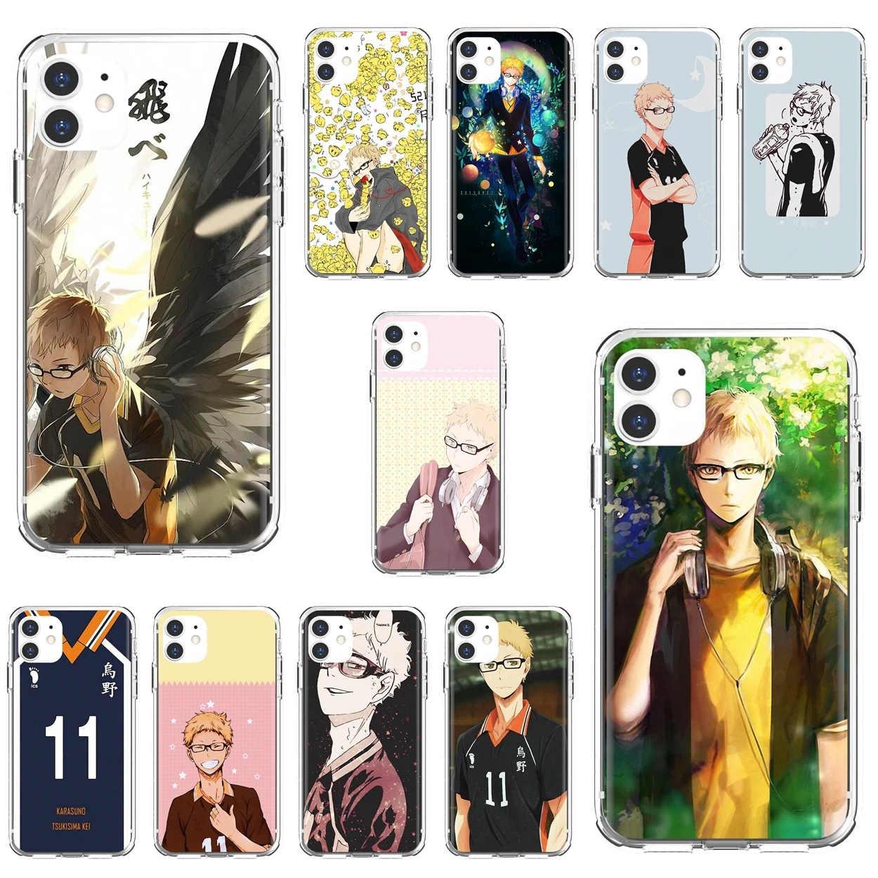 Силиконовый чехол для Samsung Galaxy A9 A8 Star Lite A3 A5 A7 A6 Plus 2018 2015 2016 2017 tsukishima-kei-Haikyuu-anime-Art |