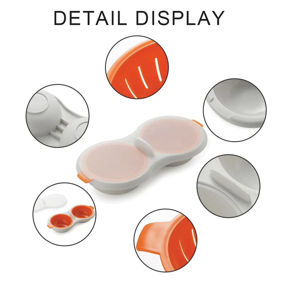 Микроволновое яйцо браконьерка пищевая посуда двойная чашка бойлер для яиц