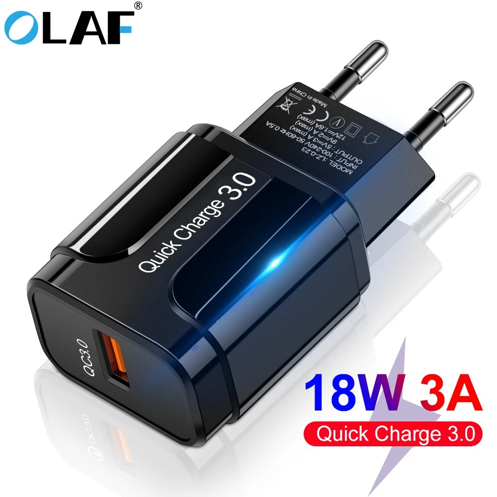 Зарядное устройство USB QC 3 0 18 Вт для Samsung S10 Phone X 8 7 Xiaomi Mi9 Huawei|Зарядные устройства