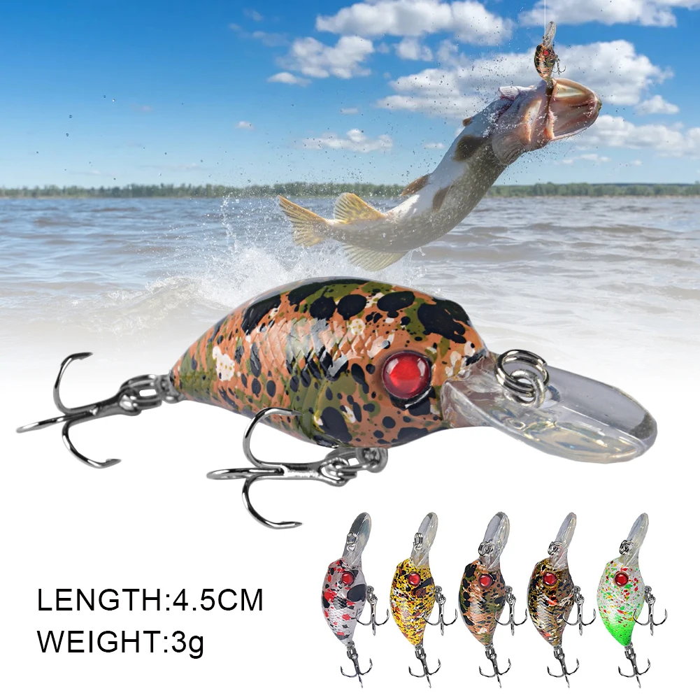 

1PCS 4.5cm 3g Crankbait Fishing Lure Quality Minnow Lure 3D Eyes Plastic Hard Bait Pesca Artificial Jig Wobblers Fishing Bait