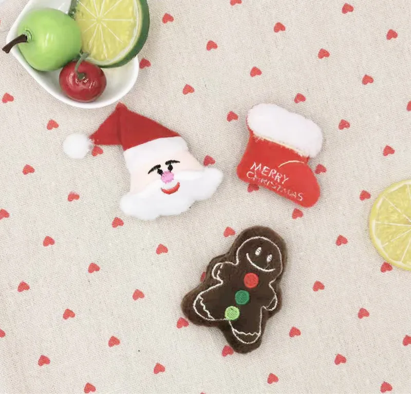 10pcs/lot DIY Handmade Cute chrismas dolls Padded Patches Appliques For Clothes Sewing Supplies Hair Decoration | Дом и сад