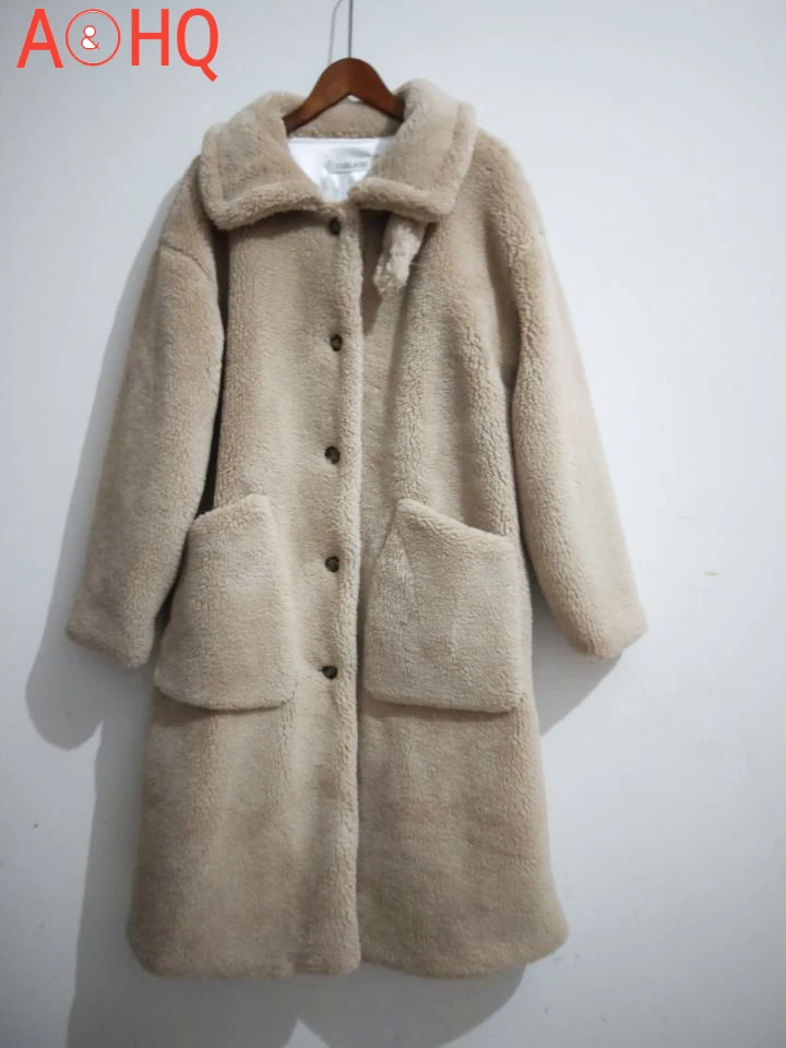 

Пальто с искусственным мехом зимняя женская обувь высокого качества люкс длинное меховое пальто свободного кроя с лацканами пальто теплая ...