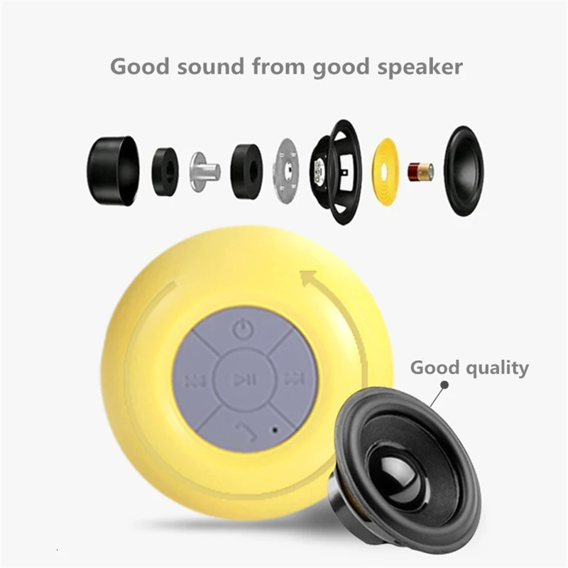 BTS-06 Mini портативный сабвуфер для душа водонепроницаемый беспроводной