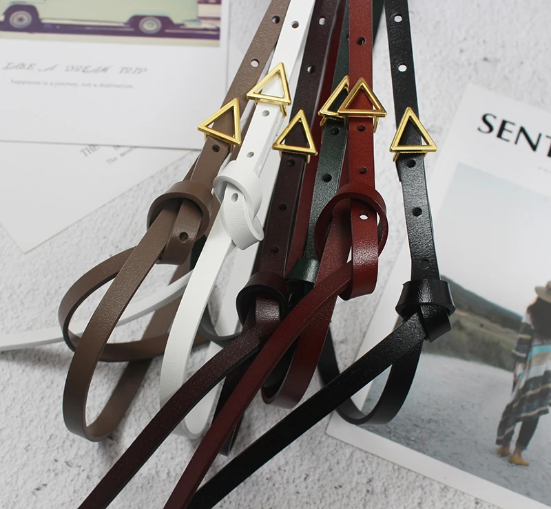 

Ultra-fine Plus Long Triangle Pure Cowhide Hand Leather Retro Belt Triangle Head Decoration Head Layer Psoriasis Soft Belt