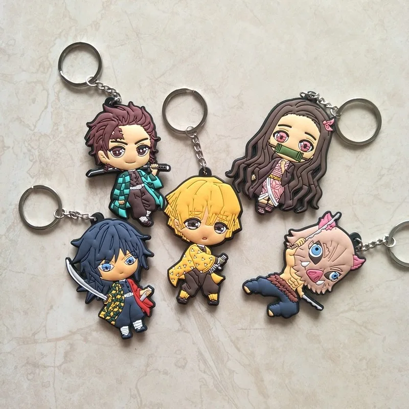 

Cartoon Anime Demon Slayer Llaveros Kimetsu No Yaiba Key Chains Double Sided Keychain Cosplay Acrylic Car Pendant Keyring Gift