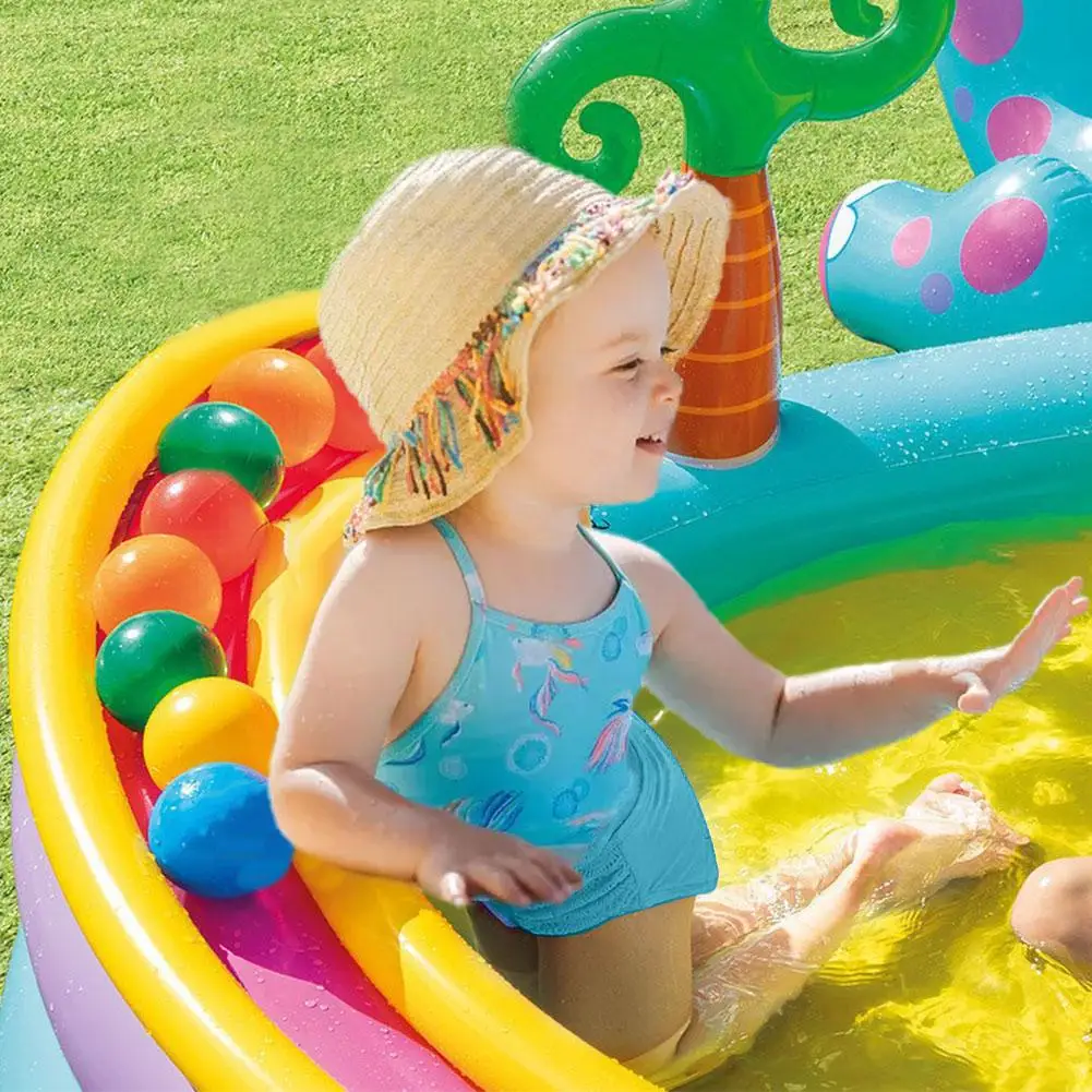

Inflatable Play Center Kids Inflatable Wading Pool Blow Up Water Center for Boys Girls Aged 3 and Up Outdoor Water Fun