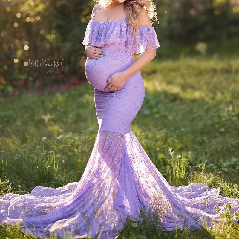 Сексуальное платье с оборками без плеч для беременных фотосессии Одежда