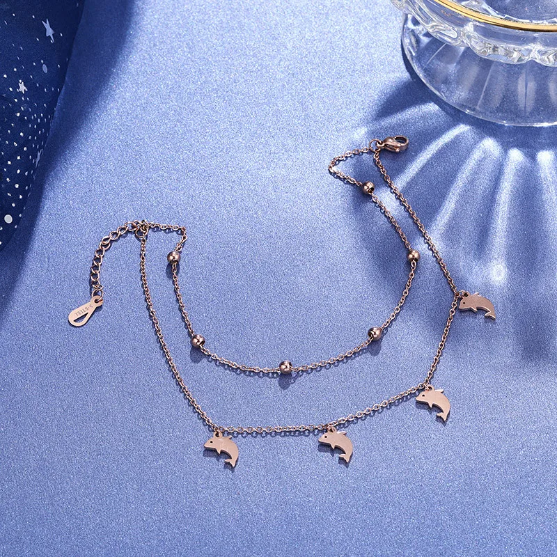 Ювелирные изделия для женщин браслеты на ногу из нержавеющей стали золотого