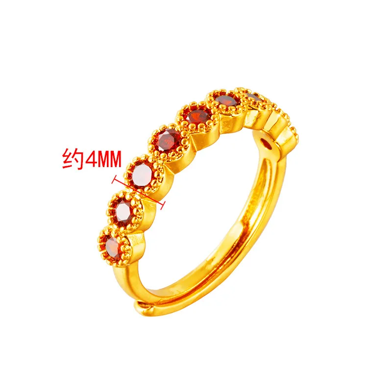 

KISS&FLOWER RI07 Fine Jewelry Wholesale Fashion Hot Woman Girl Birthday Wedding Gift Slim AAA Zircon 24KT Gold Resizable Ring