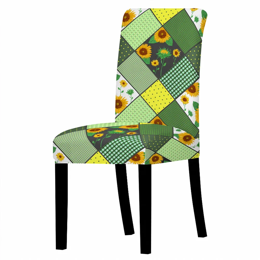 Геометрические Цветочные Искусственные чехлы для стульев офисных ресторанов