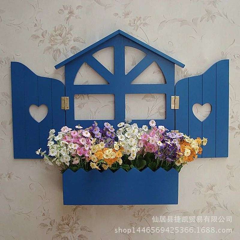 

Модель маленького дома в средиземноморском стиле, поддельные украшения для окон, идиллическое украшение для детской комнаты, настенное укр...