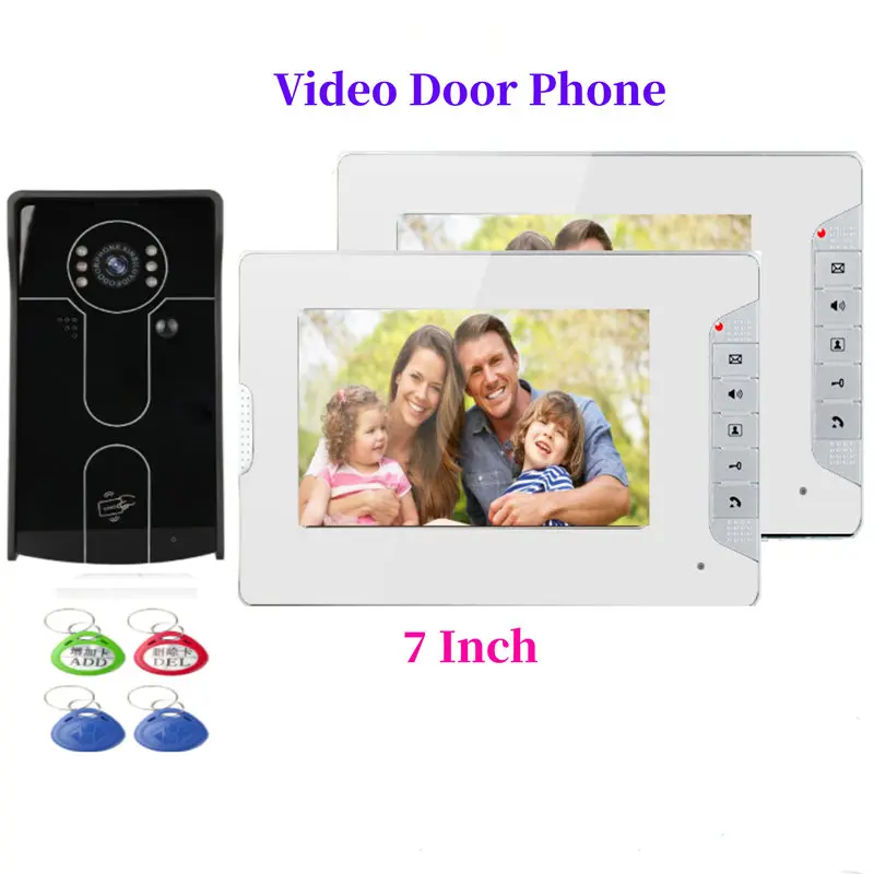 Video Door Intercom 7''Inch Wired Phone Visual System Doorbell Monitor Camera Kit For Home Security | Безопасность и