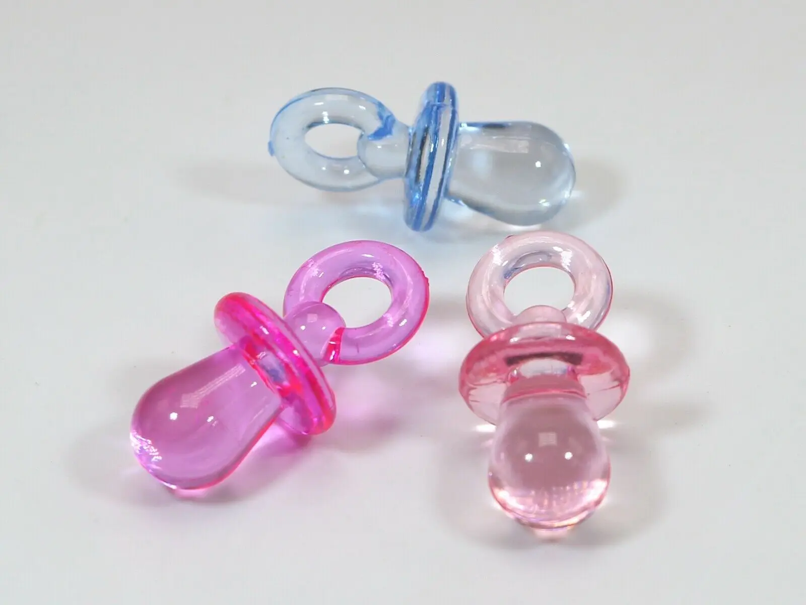 

25 Mixed Color Transparent Acrylic Smooth Baby Nipple Pendants 30X15mm Craft DIY