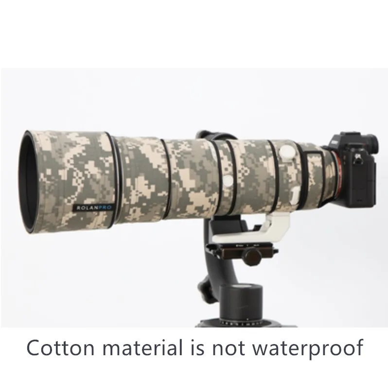 not waterproof Линзы rolanpro камуфляжное пальто дождевик для sony FE 200-600 мм F5.6-6.3 G OSS защитный чехол для объектива нейлоновое водонепроницаемое покрытие для объектива - Цвет: not waterproof