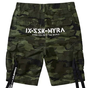 Мужские шорты-карго ICPANS, камуфляжные повседневные хлопковые шорты в стиле милитари с надписью, лето 2020