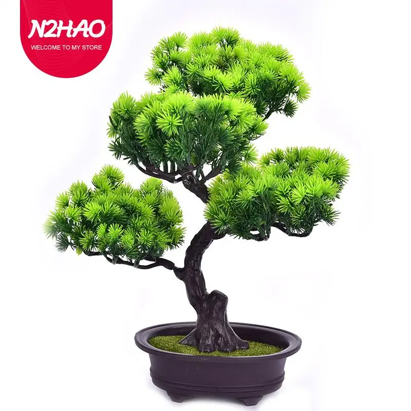 

Simulation Lifelike DIY Simple Potted Plant Ornament Gift Artificial Accessories Pine Tree Decorative Bonsai Office Festival