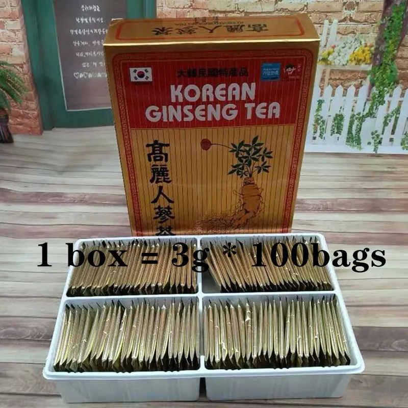 

High content Korean ginseng tea, red ginseng, ginseng 1 box = 300g {3g x100 pack} Anti-tumor, Improve immunity prolong life