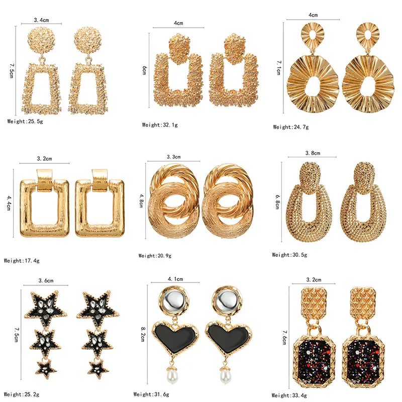 Модные большие серьги металлические геометрические женские серьги-подвески