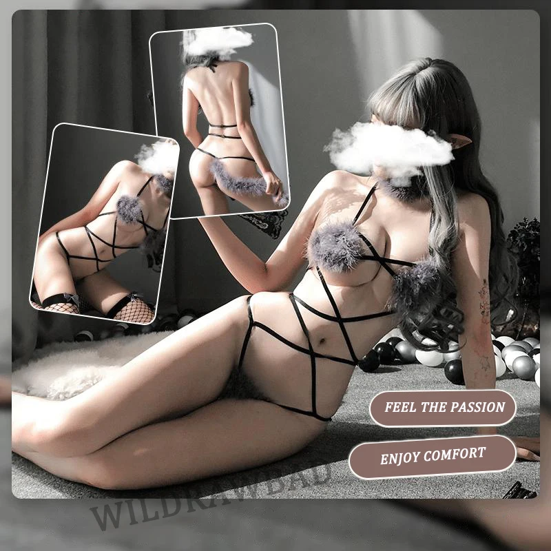 

Женское боди на бретельках, Эротическое нижнее белье, сексуальные костюмы для косплея, кружевной сетчатый костюм, стринги, костюм кошки