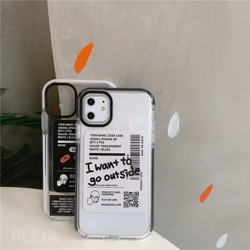 Симпатичные примечание этикетки мягкий прозрачный чехол для телефона с