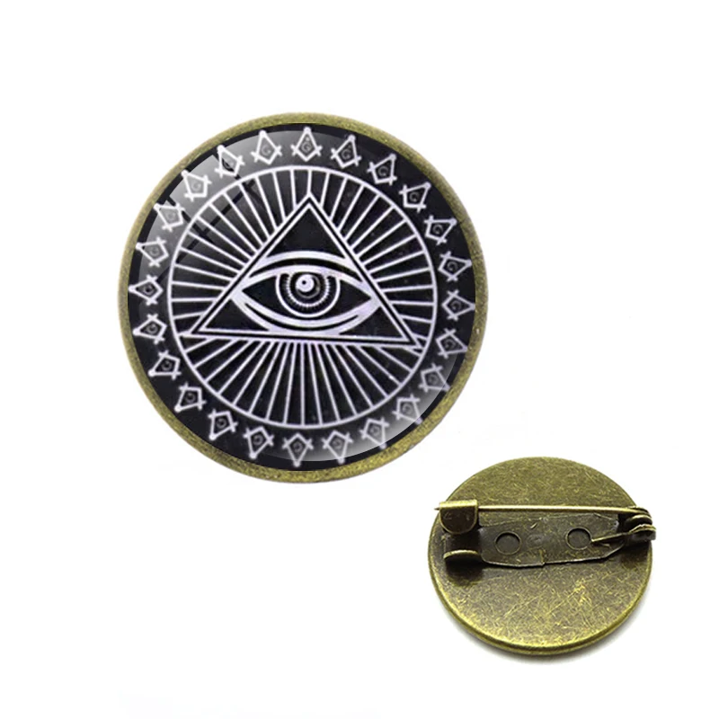 Хип хоп глаз Божий броши Хоруса египетские боги сила двухсторонние стеклянные