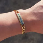 Индивидуальные золотые браслеты с именем для женщин и мужчин, персонализированные модные браслеты из нержавеющей стали с гравировкой букв, ювелирные изделия