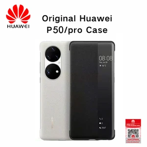 original huawei p50 pro case p 50 pro case silicone smart cover flip leather 360 shockproof magnetic businessman top quality free global shipping