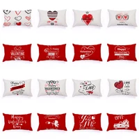 wedding cushion cover home decor white red love heart plush pillowcases valentines day pillow cover