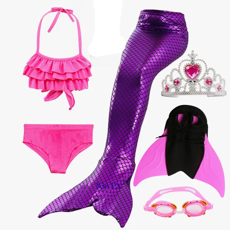 Женский Детский костюм Русалочки маскарадный для плавания с хвостом и