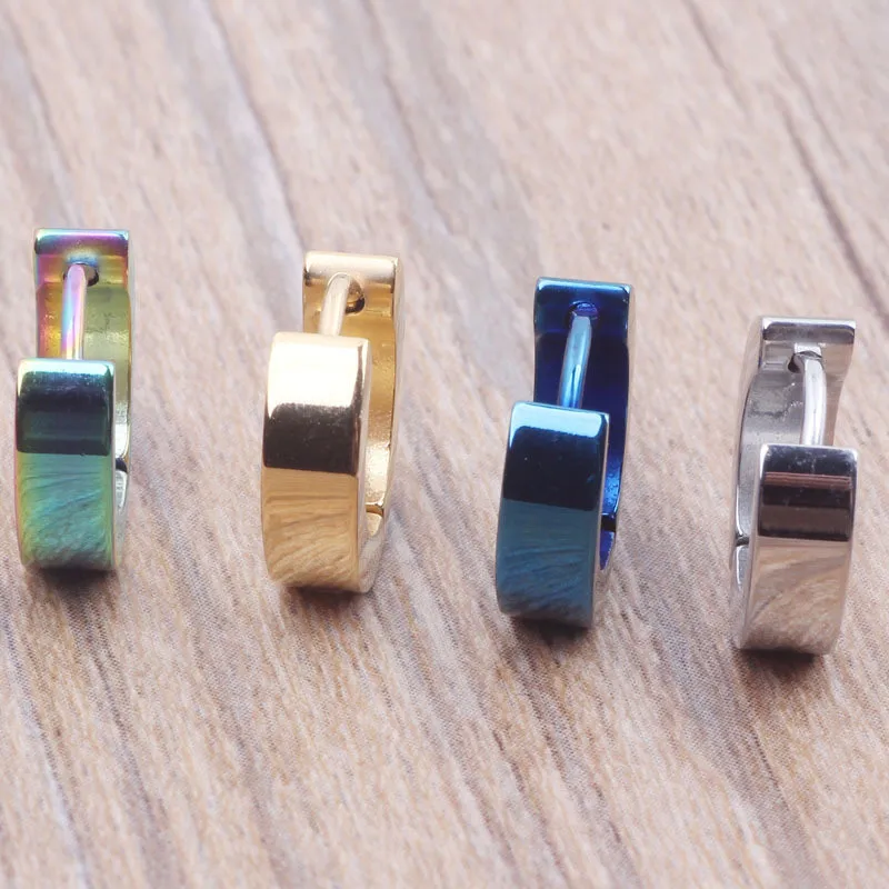 Мужские круглые серьги гвоздики кольцо для пирсинга из нержавеющей стали 1