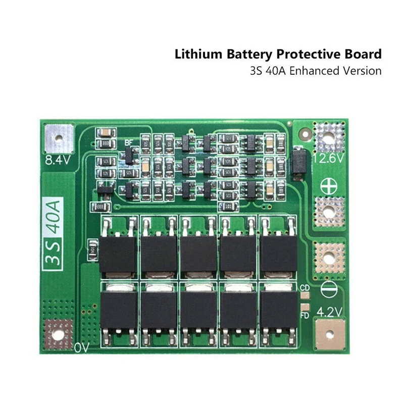 3S 40A литий-ионный аккумулятор зарядное устройство Защитная плата PCB BMS для