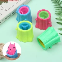 squeeze rubber squirrel cup childrens toy decompression tree stump game gift