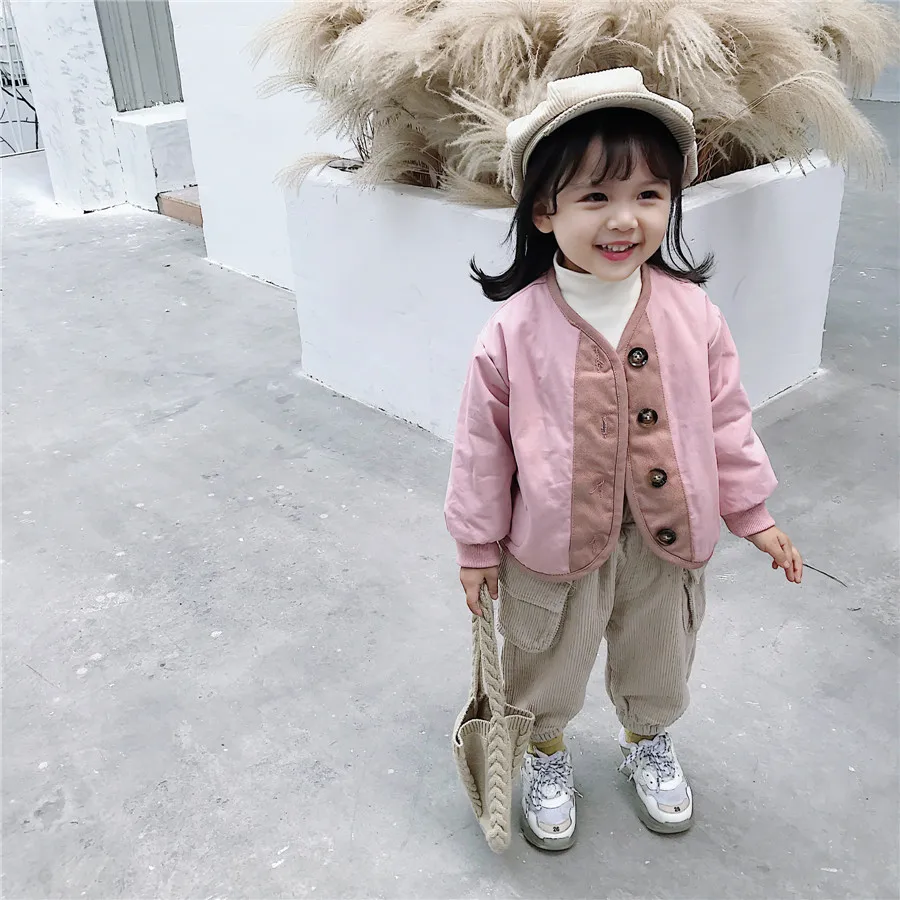 2019 Autumn Winter Kids Girls Vintage Jackets&ampcoats Fashion Causal Children Clothings | Детская одежда и обувь