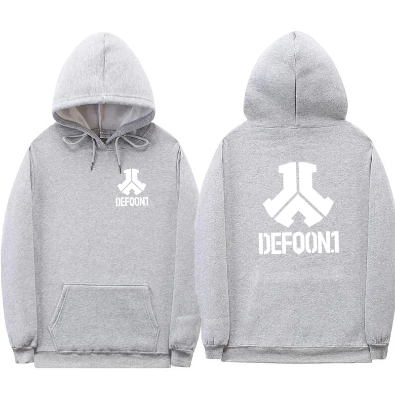 Gray-B01 Новинка Defqon 1 толстовки рок-группа хип-хоп Мужская Толстовка зима осень Уличная Повседневная Флисовая Толстовка Пуловер - Цвет: Gray-B01
