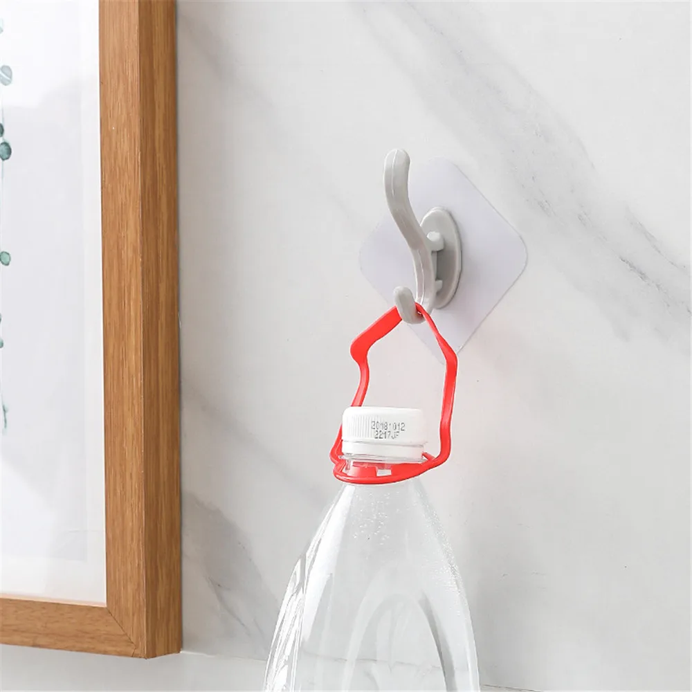 

Punch-Free Household Simple Stickers Self Adhesive Hangers Wall Hooks Hooks for Towels Keys Bathroom Kitchen Organizer