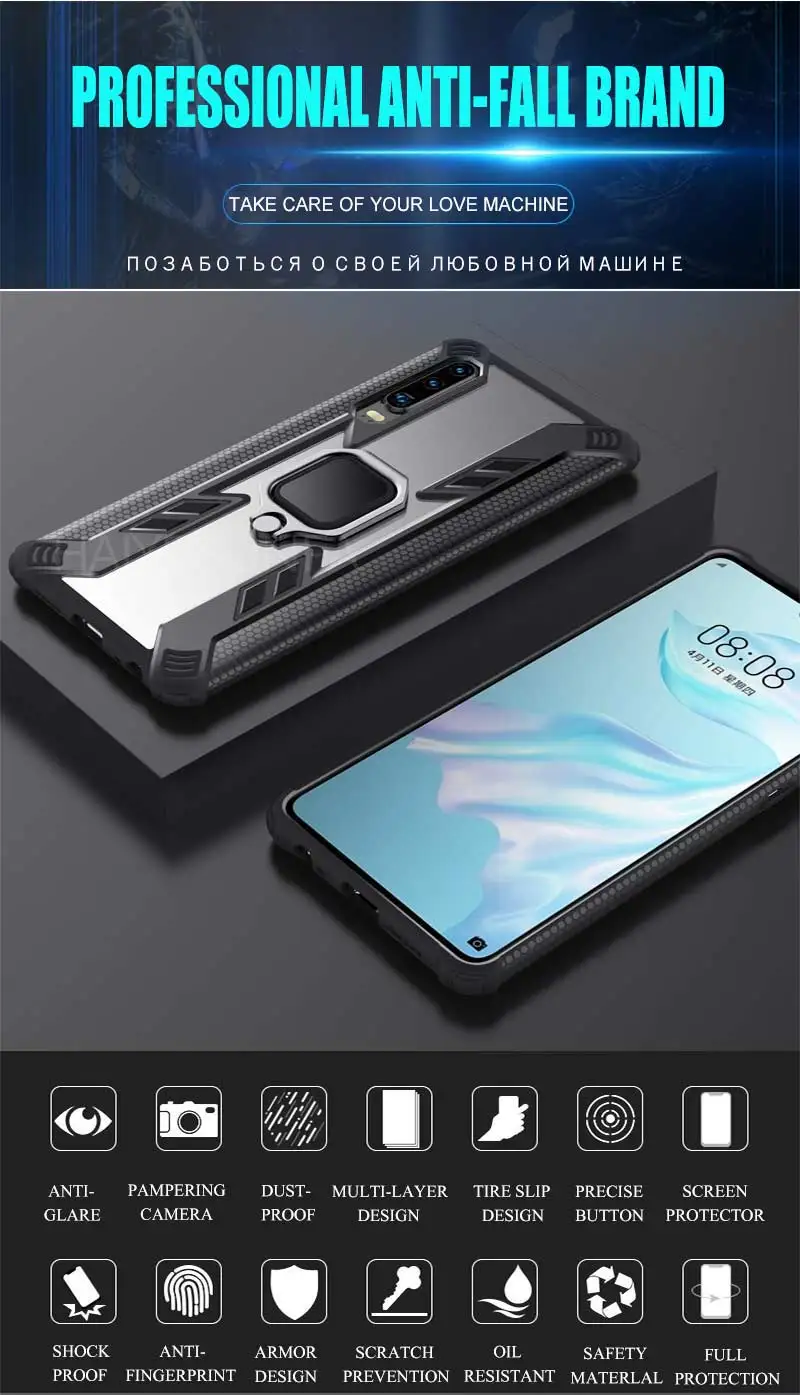 Роскошный защитный силиконовый чехол для телефона huawei P30 Pro mate 20X Honor 20 10 Lite 8X P Smart Y7 Y9 силиконовый чехол с кольцом