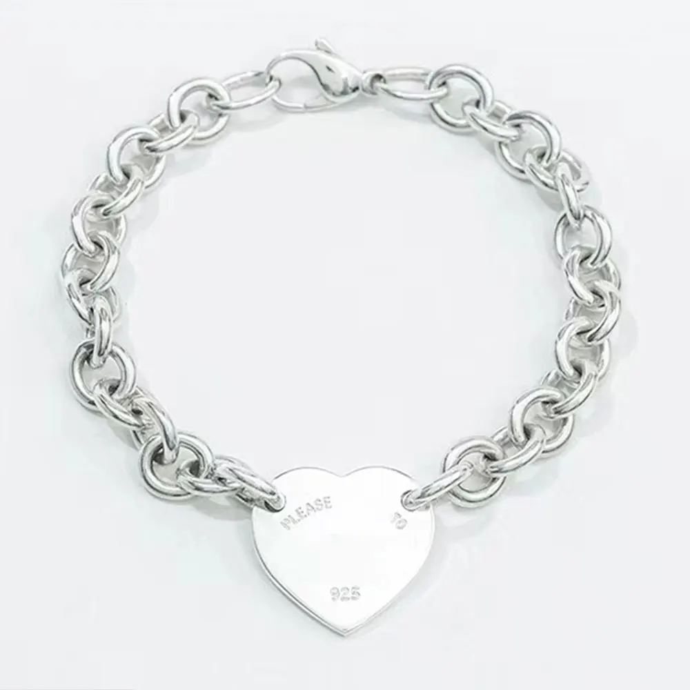 

AYBS Real 925 Bracelets High Quality TIF Original1:1LOGO "Large Size Heart Shaped Thick" Bracelets Woman