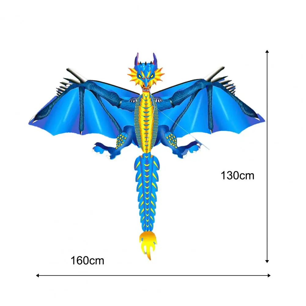 

Adult Kids Outdoor Kite Toy 1.6m Dragon Kite Vivid Easy Installation Plaid Cloth Attractive Animal Kite for Adults Children