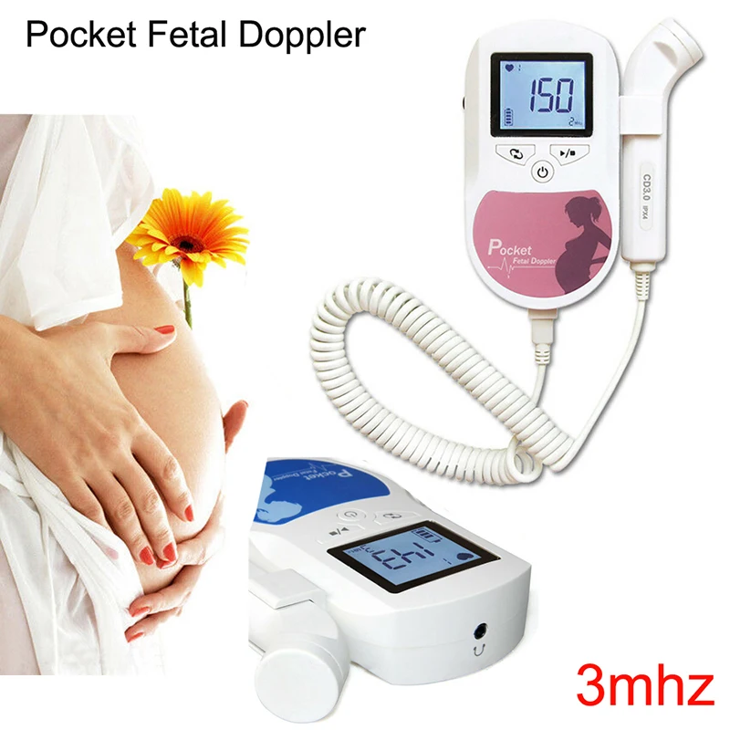 Карманный фетальный допплер Baby Sound C 2 МГц 3 8 с ЖК-экраном Датчик Сердцебиения