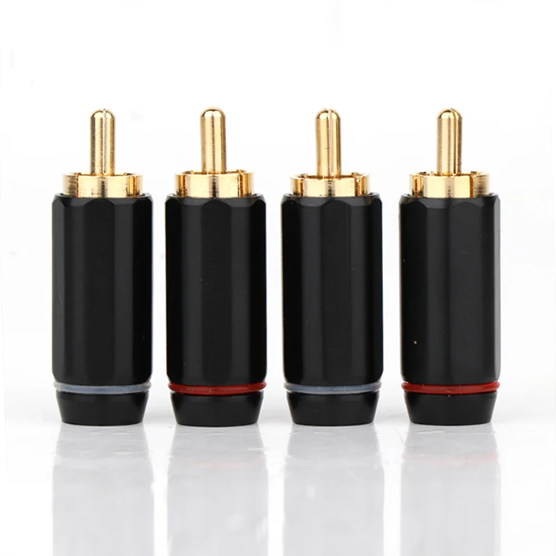 4 шт. Позолоченный разъем RCA аудиофильный штекер аудиофонограф Hi Fi аудио