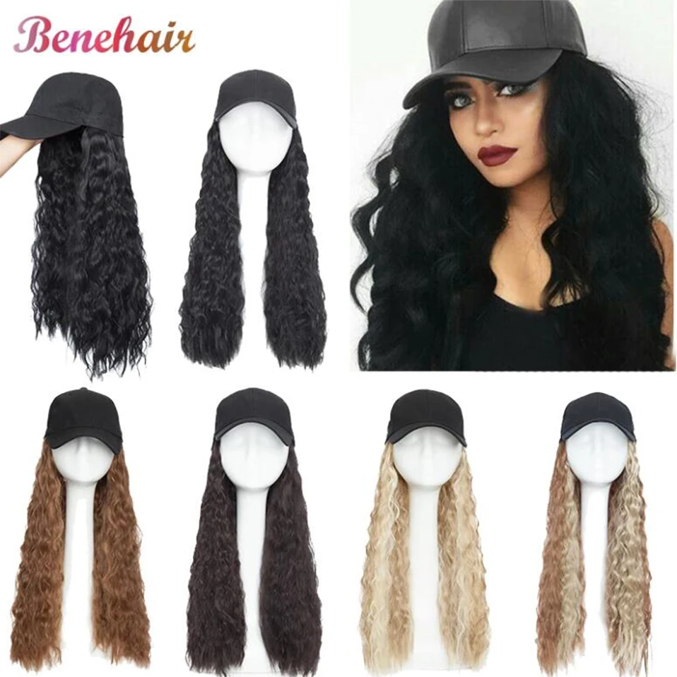 With Hair Water Wave Hair Extension Hair Piece With Black Cap For Women Fake Hair