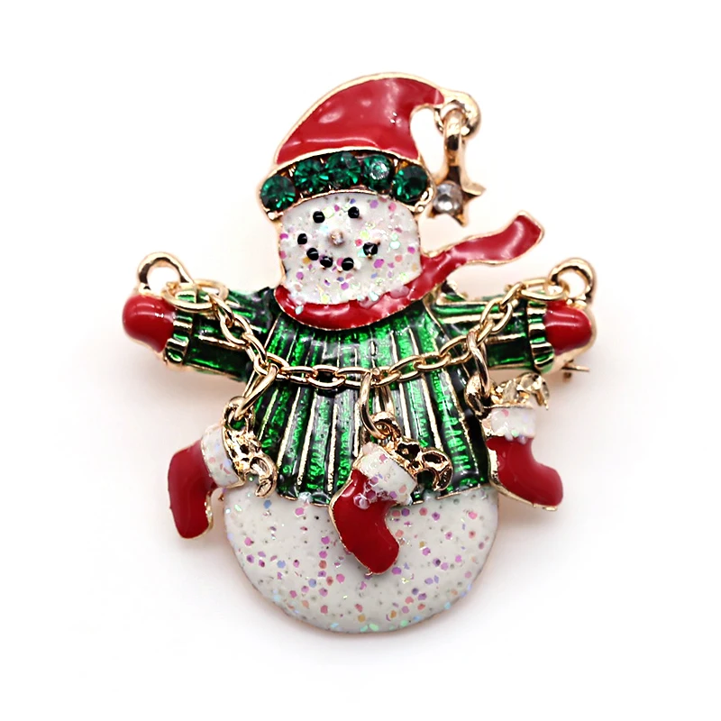 Брошь в виде сапог ботинок Рождественская брошь стразы Цветная украшение для