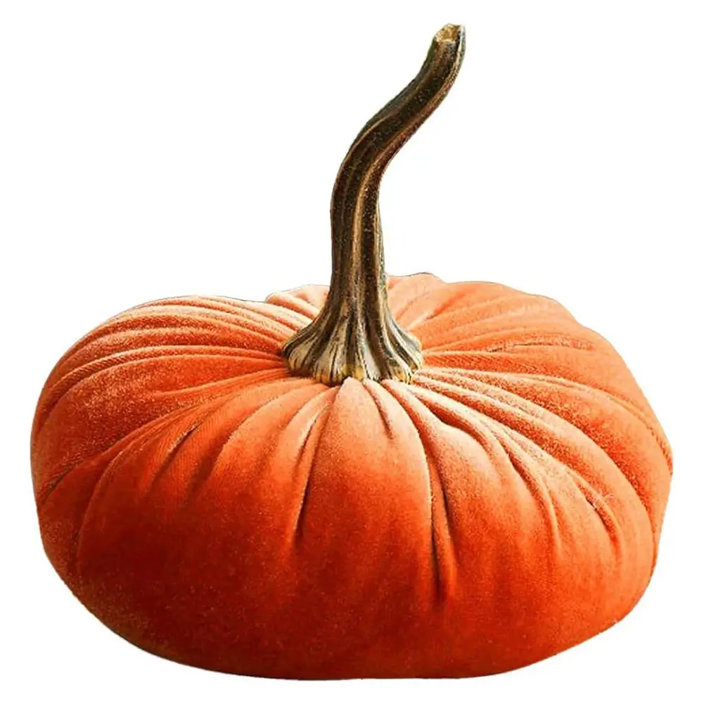

Exquisite Simulation Velvet Pumpkin Ornament Handmade Pumpkin Crafts For Halloween Thanksgiving Wedding Party Decor Props