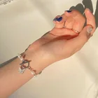 Женский акриловый браслет с подвеской-бабочкой, браслет серебряного цвета на цепочке с жемчугом в богемном стиле, 2021